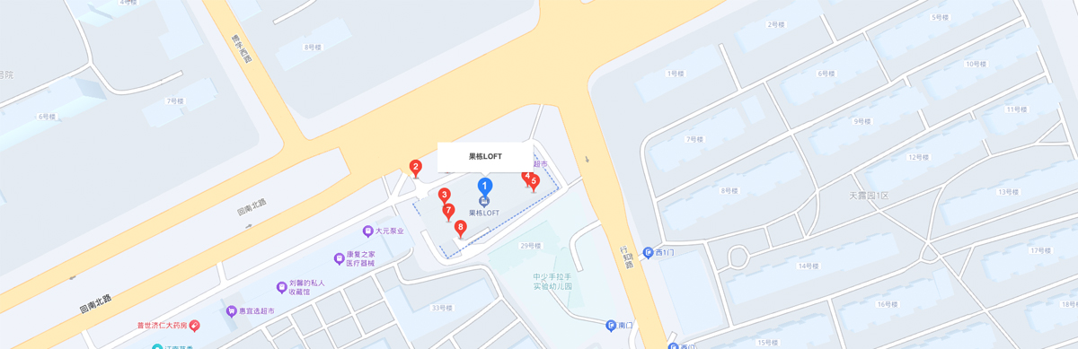 果栋LOFT位置地图，点击在新标签页打开百度地图